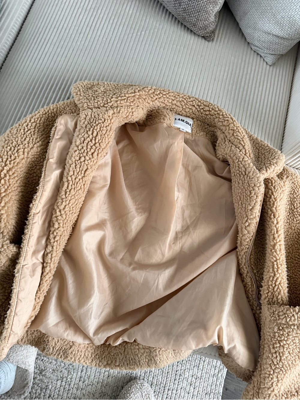 I.AM.GIA Beige Teddy Sherpa Jacket
